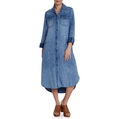 Wash Lab Denim Denim Midi Shirtdress in Iceland Blue