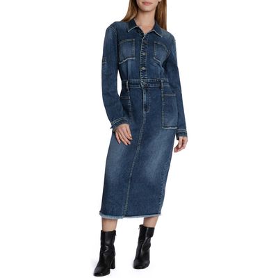 Wash Lab Denim Nora Long Sleeve Denim Maxi Shirtdress in Reborn Blue