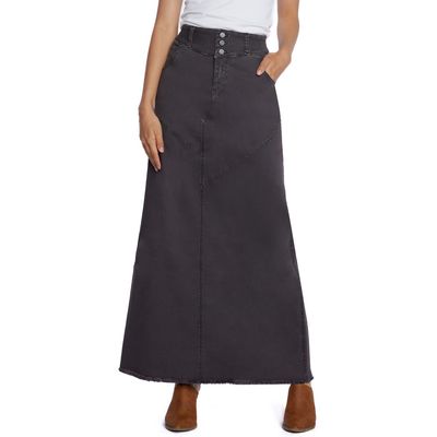 Wash Lab Denim Pieced Denim Maxi Skirt in Dark Smoke at Nordstrom, Size 29