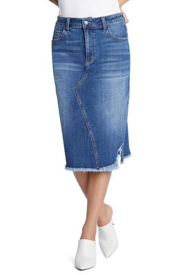 Wash Lab Denim Reveal Denim Midi Skirt in Beach Blue