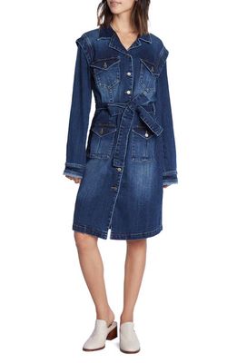 Wash Lab Denim Road Trip Long Sleeve Denim Dress in Soft Blue