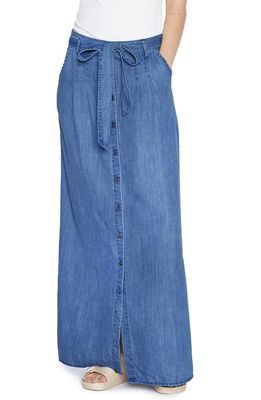 Wash Lab Denim Soft Denim Maxi Skirt in Nice Blue