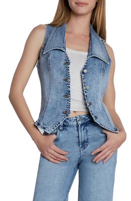 Wash Lab Denim Willa Denim Waistcoat in Clean Blue