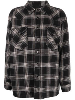 Washington Dee Cee check-pattern beaded shirt-jacket - Black