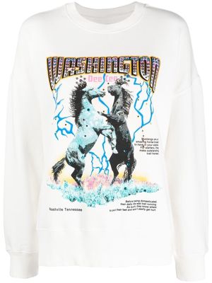 Washington Dee Cee graphic-print crew-neck sweatshirt - White
