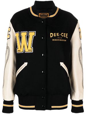 WASHINGTON DEE CEE logo-embroidered varsity jacket - Black