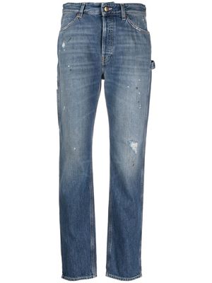 WASHINGTON DEE CEE ripped-detail straight-leg jeans - Blue