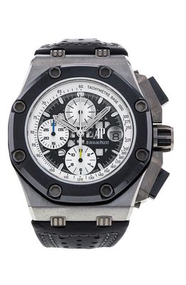 Watchfinder & Co. Audemars Piguet Preowned Royal Oak Offshore Leather Strap Watch in Titanium