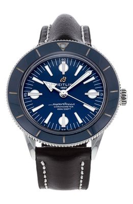Watchfinder & Co. Breitling Preowned 2021 SuperOcean Heritage Automatic Leather Strap Watch