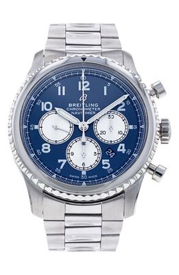 Watchfinder & Co. Breitling Preowned Navitimer 8 Chronograph Bracelet Watch, 43mm in Silver /Blue 