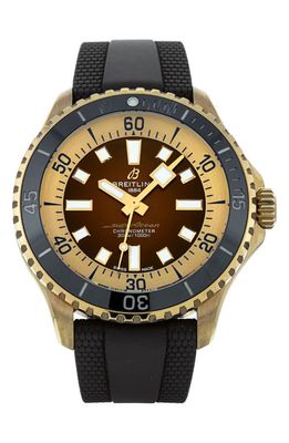 Watchfinder & Co. Breitling Preowned SuperOcean Automatic 44 N17376 Rubber Strap Watch, 44mm in Black /Gold 