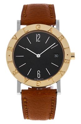 Watchfinder & Co. Bvlgari Preowned Bvlgari Leather Strap Watch