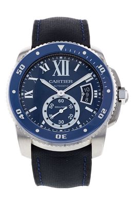 Watchfinder & Co. Cartier Preowned 2018 Calibre De Cartier Diver Automatic Rubber Strap Watch