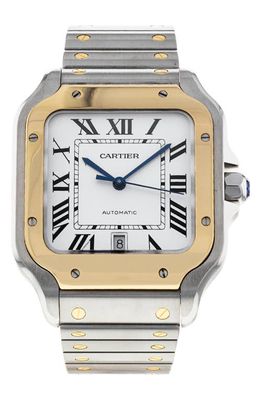 Watchfinder & Co. Cartier Preowned Santos Bracelet Watch in Silver
