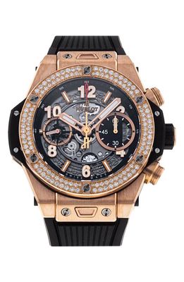 Watchfinder & Co. Hublot Preowned Big Bang Diamond Rubber Strap Chronograph Watch