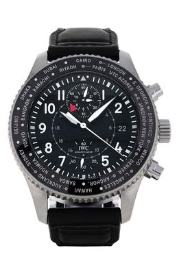Watchfinder & Co. IWC Preowned 2021 Pilot's Leather Strap Chronograph Watch