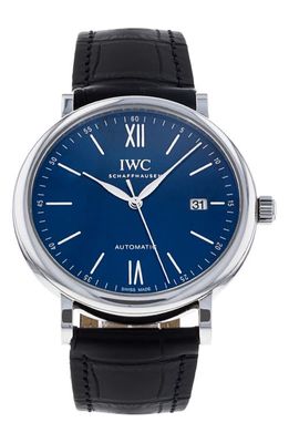 Watchfinder & Co. IWC Preowned Portofino Automatic Leather Strap Watch