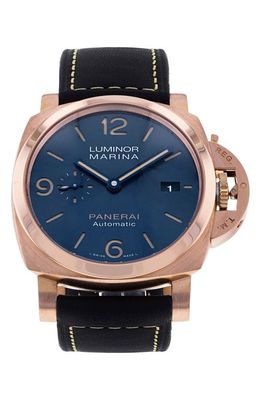 Watchfinder & Co. Panerai Preowned 2022 Luminor Marina Leather Strap Watch