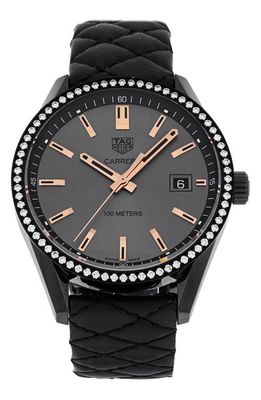 Watchfinder & Co. Tag Heuer Preowned 2019 Carrera Diamond Leather Strap Watch