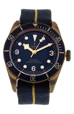 Watchfinder & Co. Tudor Preowned Heritage Black Bay Fabric Strap Watch in Bronze