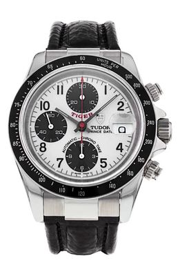 Watchfinder & Co. Tudor Preowned Tiger Prince Leather Strap Chronograph Watch in Steel