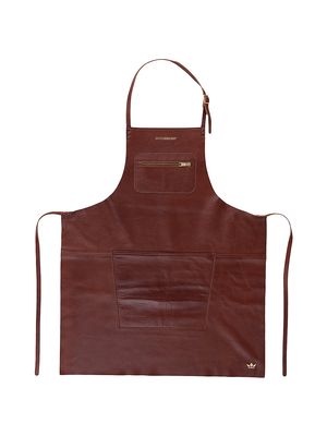 Water-Repellent Leather Apron - Brown - Brown