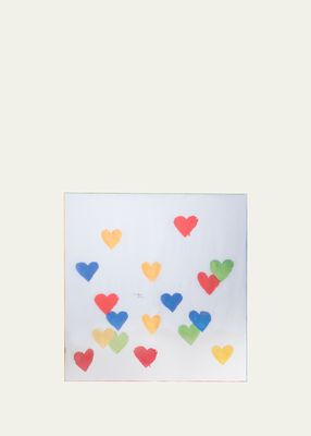 Watercolor Heart-Print Scarf