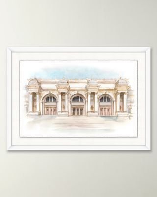"Watercolor of The Met Museum" Framed Giclee