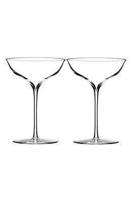 Waterford Elegance Set of 2 Fine Crystal Champagne Coupes in Clear