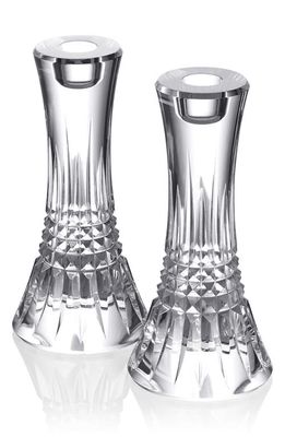 Waterford Lismore Diamond Set of 2 7-Inch Crystal Candlesticks in Clear