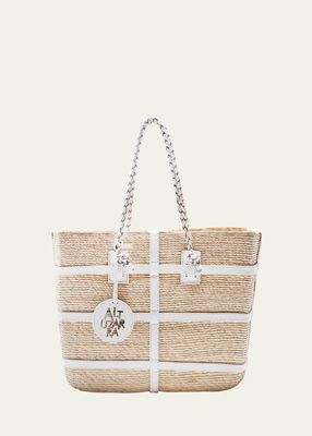 Watermill Caged Straw Tote Bag