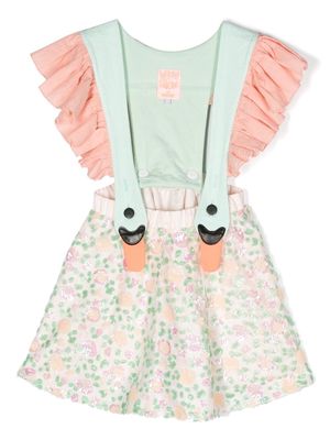 WAUW CAPOW by BANGBANG Bird Girl Flower ruffled dress - Pink