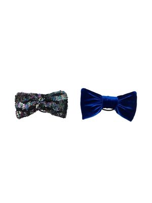 WAUW CAPOW by BANGBANG sequinned bow 2-pack hairbands - Blue