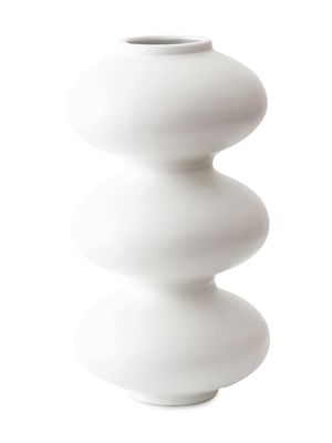 Wave Form Vase in Matte - White - White