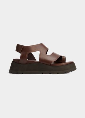 Wave Leather Lug-Sole Sandals