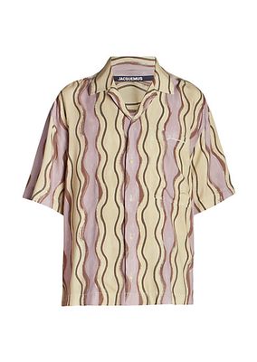Wave-Print Short-Sleeve Shirt