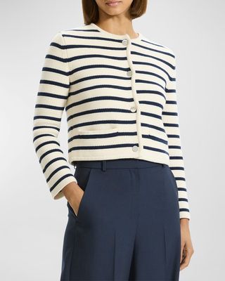 Waverly Cotton Stripe Cropped Jacket