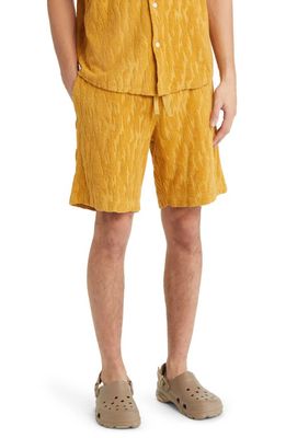Wax London Camo Organic Cotton Terry Sweat Shorts in Mustard
