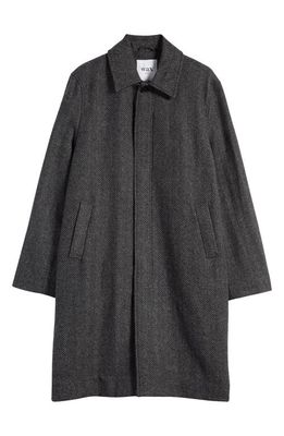 Wax London Chester Wool Herringbone Coat in Black/Grey