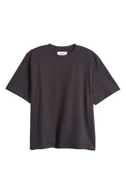 Wax London Dean Boxy Textured Organic Cotton T-Shirt in Black