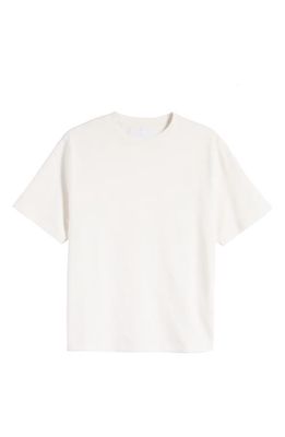Wax London Dean Boxy Textured Organic Cotton T-Shirt in Ecru