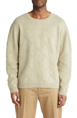 Wax London Grove Cable Crewneck Sweater in Sage