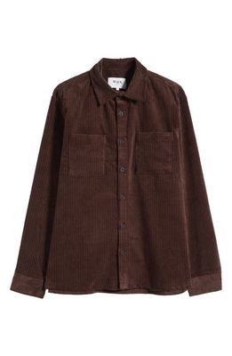 Wax London Whiting Penn Oversize Corduroy Shirt in Brown