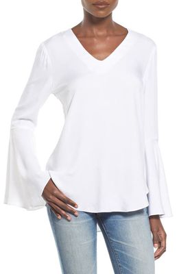 WAYF Bell Sleeve Blouse in White