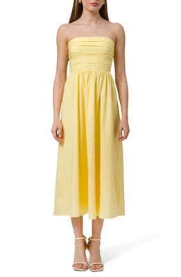 WAYF Convertible Strapless Dress in Yellow