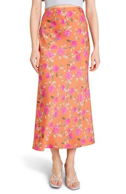 WAYF Eleanor Floral Skirt in Orange Roses