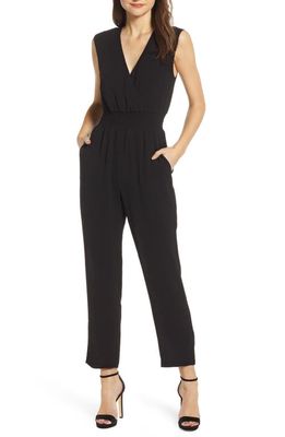 WAYF Fallon Smocked Jumpsuit in Black