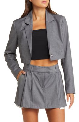 WAYF Jones Crop Blazer in Charcoal