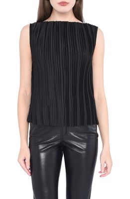 WAYF Marissa Pleated Shell Top in Black