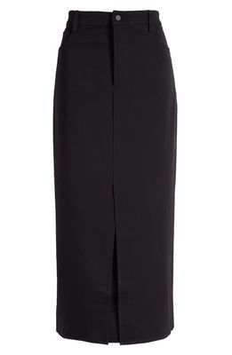 WAYF Mercer Front Slit Maxi Skirt in Black